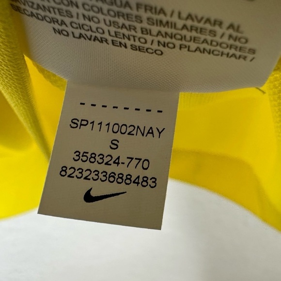 Nike Men Dri Fit UV Tech Golf Polo Shirt Sz Small Yellow Short Sleeve 358324 NWT - Picture 9 of 9